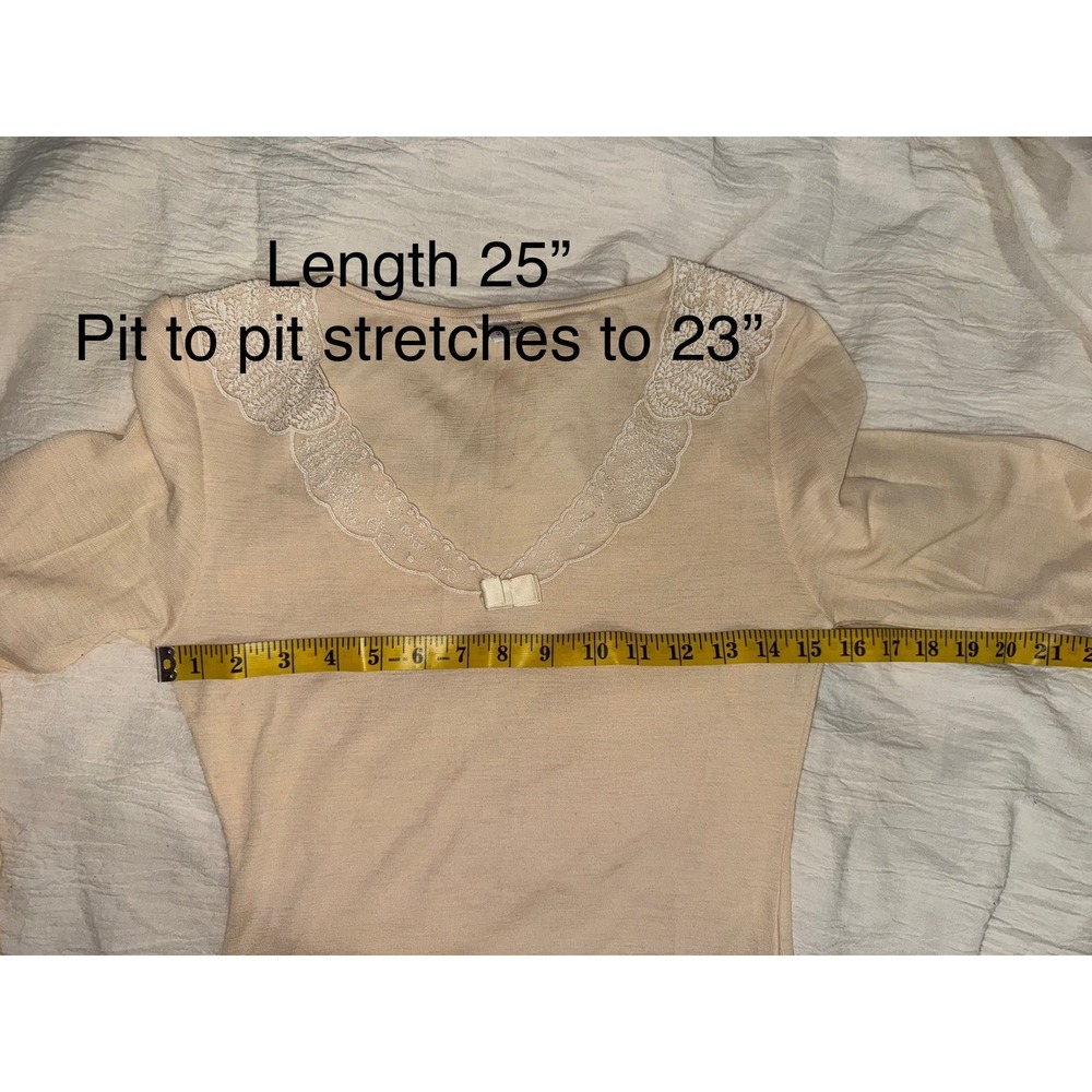 La Perla vintage tricot‎ Seta wool silk blend lace trim top - Picture 6 of 6